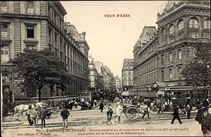 Ansichtskarte / Postkarte Paris XI., Faubourg au Temple, Blick vom Place de la République