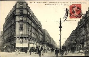 Ansichtskarte / Postkarte Paris XI., Avenue de la République auf der Höhe der Avenue Parmentier u...