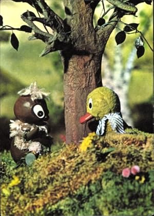 Bild des Verkufers fr Ansichtskarte / Postkarte Pittiplatsch und Schnatterinchen, Unser Sandmnnchen, DDR Kinderfernsehen, 6916 zum Verkauf von akpool GmbH