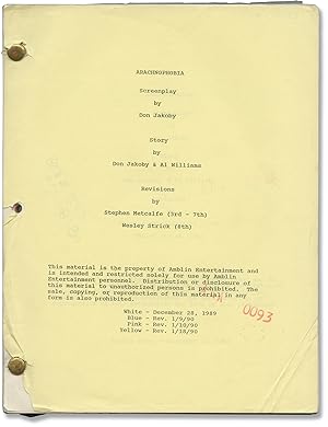 Image du vendeur pour Arachnophobia (Original screenplay for the 1990 film) mis en vente par Royal Books, Inc., ABAA
