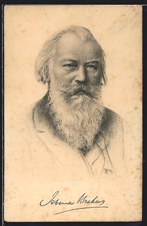 Bild des Verkufers fr Ansichtskarte Dr. Johannes Brahms, 1833-1897, Komponist zum Verkauf von Bartko-Reher