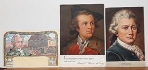 Bild des Verkufers fr 3 x Ansichtskarte AK Gotthold Ephraim Lessing geboren am 22. Ian. 1729 zu Kamenz zum Verkauf von ANTIQUARIAT H. EPPLER