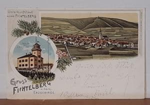 Ansichtskarte AK Unterkunftshaus auf dem Fichtelberg. Gruss vom Fichtelberg im Sächsischen Erzgeb...