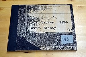 Seller image for David Blamey Know Became Tell for sale by HALCYON BOOKS