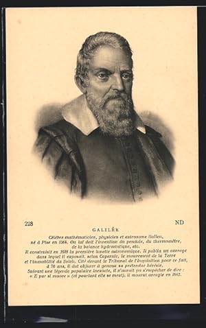 Image du vendeur pour Ansichtskarte Galile, Clebre mathmaticien, physicien et astronome italien, 1564-1642 mis en vente par Bartko-Reher