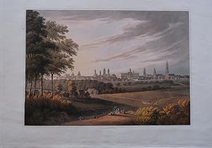 5 views of Germany - hand coloured aquatints- BERLIN, LEIPSIC, FRANKFORT, DRESDEN and GRAND ENTRY...