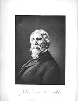 Bild des Verkufers fr Honorable John Van Voorhis, Engraved Portrait Illustration, with Facsimile Signature zum Verkauf von Legacy Books II