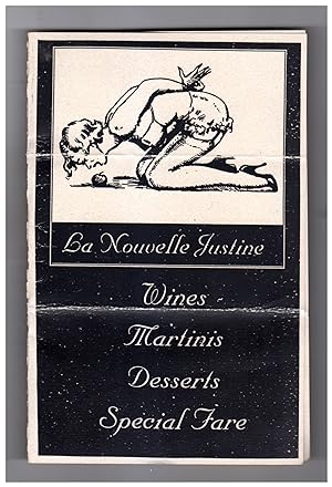 La Nouvelle Justine ( New York City BDSM-Themed Restaurant) Menu, circa 2002. Genre Ephemera