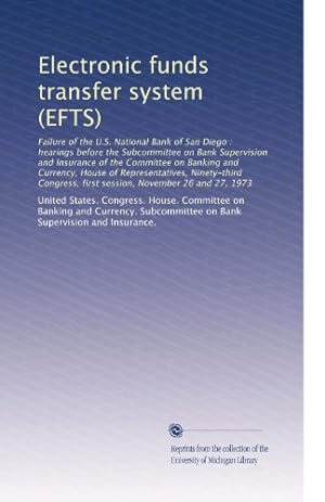 Bild des Verkufers fr Electronic funds transfer system (EFTS) zum Verkauf von Ammareal