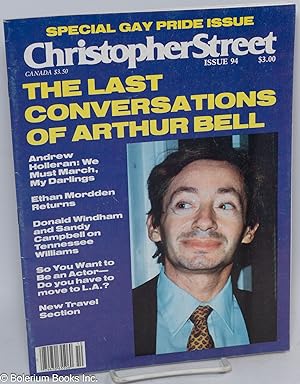 Immagine del venditore per Christopher Street: vol. 8, #10, whole issue #94, November 1984; The Last Conversations of Arthur Bell venduto da Bolerium Books Inc.