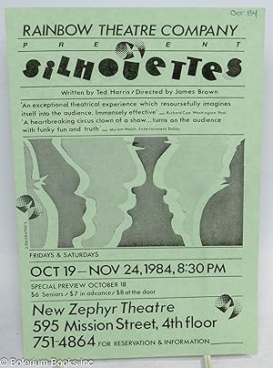 Rainbow Theatre Company presents Silhouettes written by Ted Harris/directed by James Brown [leaflet]