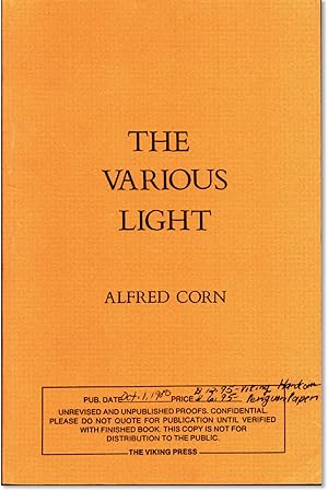 Seller image for THE VARIOUS LIGHT for sale by Lorne Bair Rare Books, ABAA