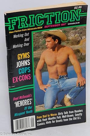 Bild des Verkufers fr Friction: new fiction from Advocate Men: September 1987; Boyd McDonald's Memories of our misspent youth zum Verkauf von Bolerium Books Inc.