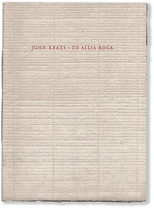 Bild des Verkufers fr To Ailsa Rock: Poems 1992-1995 zum Verkauf von Lorne Bair Rare Books, ABAA