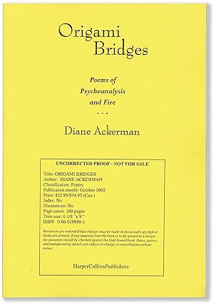 Immagine del venditore per ORIGAMI BRIDGES Poems of Psychoanalysis and Fore venduto da Lorne Bair Rare Books, ABAA
