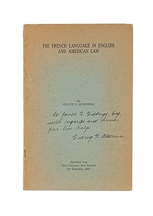 The French Language in English and American Law, Inscribed