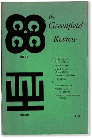 Bild des Verkufers fr THE GREENFIELD REVIEW, Vol. 1, No. 4, Poetry in Contemporary Africa zum Verkauf von Lorne Bair Rare Books, ABAA