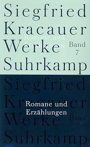 Bild des Verkufers fr Kracauer, Siegfried: Werke; Teil: Bd. 7., Romane und Erzhlungen. unter Mitarb. von Sabine Biebl zum Verkauf von NEPO UG