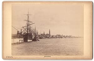 Fotografie unbekannter Fotograf, Ansicht Antwerpen - Anvers, L'Escaut, Blick zum Hafen