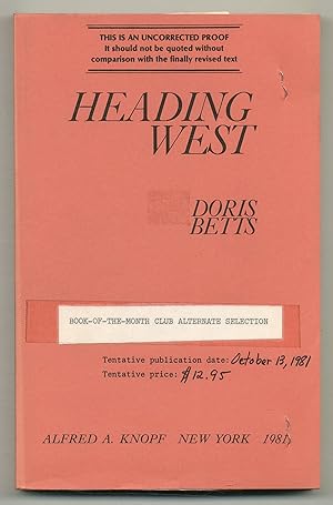 Bild des Verkufers fr Heading West zum Verkauf von Between the Covers-Rare Books, Inc. ABAA