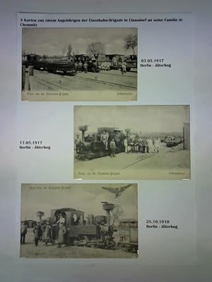 Bild des Verkufers fr 3 Ansichtskarten von einem Angehrigen der Eisenbahn-Brigade in Clausdorf an seine Familie in Chemnitz zum Verkauf von Celler Versandantiquariat