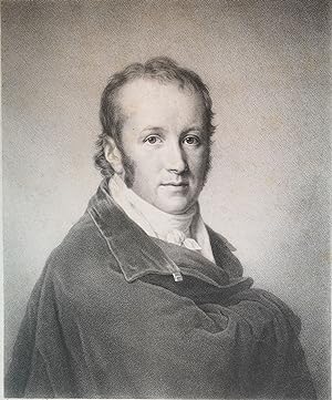 Original Lithographie 1819. Porträt Carl von Villers.