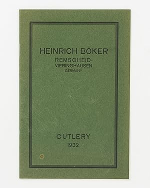 Bild des Verkufers fr Heinrich Bker. Remscheid-Vieringhausen, Germany. Price-list of Cutlery zum Verkauf von Michael Treloar Booksellers ANZAAB/ILAB