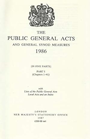 Seller image for The Public General Acts and General Synod Measures 1986 for sale by WeBuyBooks