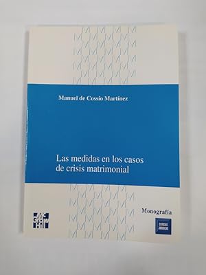 Imagen del vendedor de Las medidas en los casos de crisis matrimonial. a la venta por TraperaDeKlaus