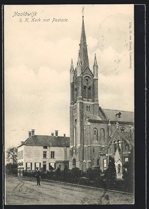 Ansichtskarte Naaldwijk, R. K. Kerk met Pastorie