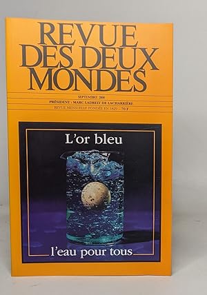 Revue des deux monde: Or bleu eau pour tous -septembre 2000