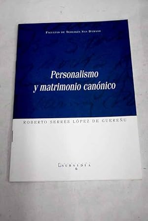 Imagen del vendedor de Personalismo y matrimonio cannico a la venta por Alcan Libros