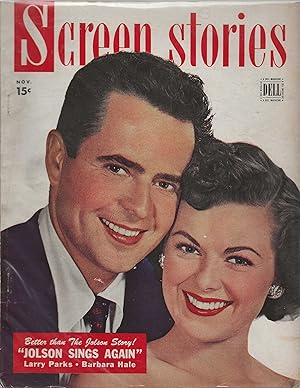 Screen Stories Magazine November 1949 Larry Parks, Barbara Hale. John Wayne!