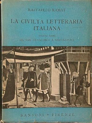 Bild des Verkufers fr La civilta' letteraria italiana vol. I zum Verkauf von Librodifaccia