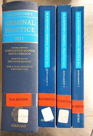 Seller image for Blackstone's Criminal Practice 2011, with 3 Supplements, Law Book for sale by LawBooksellers