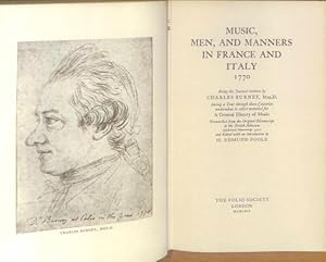 Bild des Verkufers fr Music, men and manners in France and Italy, 1770: Being the journal written by Charles Burney during a tour through those countries undertaken to . with an introduction by H. Edmund Poole zum Verkauf von WeBuyBooks