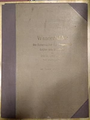 Bild des Verkufers fr [Ernst Haeckels] Wanderbilder. [Nach eigenen Aquarellen und lgemlden.] Neue Folge. [Serie II?] Die Naturwunder der Tropenwelt, Ceylon und Insulinde. Wanderbild 25-29, 31, 33-36, 38-40 (jeweils mit Textblatt), 2 Farbtafeln: Insel Elephanta bei Bombay. - Insel Sokotora, im Arabischen Meer, Nordkste. - 2 SW-Tafeln: Jackbrotbaum. Am Boralu-See, Ceylon. - Votivtafel zum 70. Geburtstage Ernst Haeckels . - Und: Textblatt zu Wanderbild 32: Tamarinde bei Madula, Ceylon. zum Verkauf von NORDDEUTSCHES ANTIQUARIAT