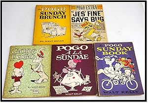5 Vintage Pogo Books: Sunday Brunch, 'Jes' Fine Says Big, Sunday Book, Pogo Extra (Election Issue...