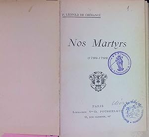 Seller image for Nos martyrs (1789-1799). for sale by books4less (Versandantiquariat Petra Gros GmbH & Co. KG)