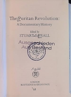 Bild des Verkufers fr The Puritan Revolution: A Documentary History zum Verkauf von books4less (Versandantiquariat Petra Gros GmbH & Co. KG)