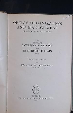 Imagen del vendedor de Office Organization and Management a la venta por books4less (Versandantiquariat Petra Gros GmbH & Co. KG)