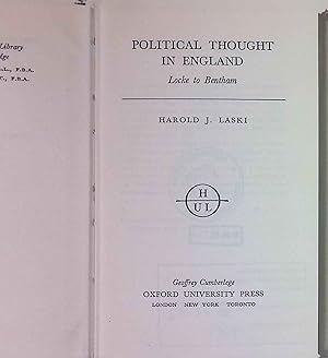 Immagine del venditore per Political Thought in England. Locke to Bentham. venduto da books4less (Versandantiquariat Petra Gros GmbH & Co. KG)