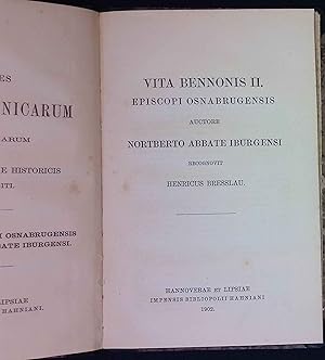 Seller image for Vita Bennonis II, episcopi Osnabrugensis auctore Nortberto abbate Iburgensi. Scriptores Rerum Germanicarum in Usum Scholarum Separatim Editi. for sale by books4less (Versandantiquariat Petra Gros GmbH & Co. KG)