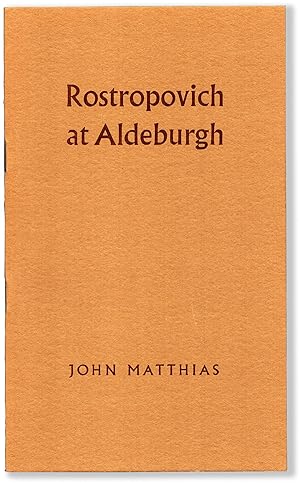 Bild des Verkufers fr ROSTROPOVICH AT ALDEBURGH zum Verkauf von Lorne Bair Rare Books, ABAA
