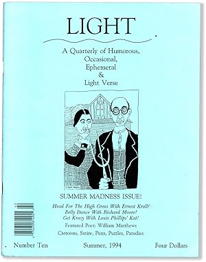 Bild des Verkufers fr LIGHT Number Ten A Quarterly of Humorous, Occasional, Ephemeral & Light Verse zum Verkauf von Lorne Bair Rare Books, ABAA