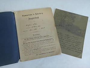 Zeugnisbuch für Wilhelm Lüder aus den Jahren 1888 bis 1890. 8 Zeugnisse a 2 Seiten, dazu 1 Seite ...