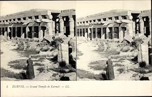 Stereo Ansichtskarte / Postkarte Karnak Ägypten, Großer Tempel