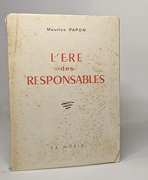 Seller image for L'ere des responsables for sale by crealivres