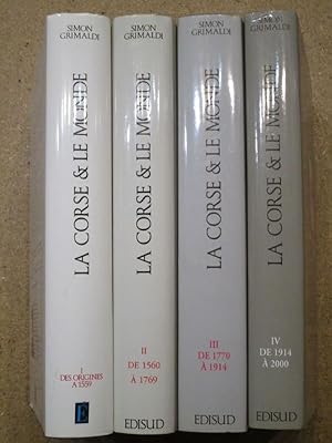 Image du vendeur pour La Corse & [et] le monde : histoire chronologique compare (4 volumes). mis en vente par Librairie Diogne SARL