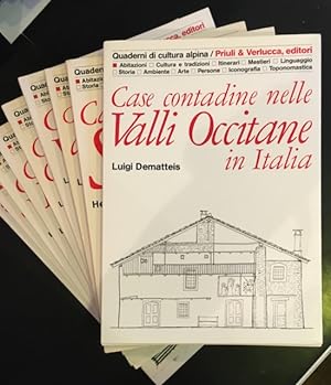 Bild des Verkufers fr Quaderni di cultura alpina: Case contadine nelle Valli Occitane in Italia (no. 1); Case contadine in Savoia (no. 2); Case contadine nelle Valli di Lanzo e del Canavese (no. 4); . in Valle d'Aosta (no. 5); . Carnia e nel Friuli montano (no. 26); Prealp Venete (no. 29); Valli Bergamasche e Bresciane (no. 36); Sistema viario e Comunita rurale in Valle d'Aosta (no.37); Paesaggio e archittetura delle regioni padano-alpine dalle origini alla fine del primo millenio (no. 78) (9 vols.) zum Verkauf von Antiquariat Im Seefeld / Ernst Jetzer